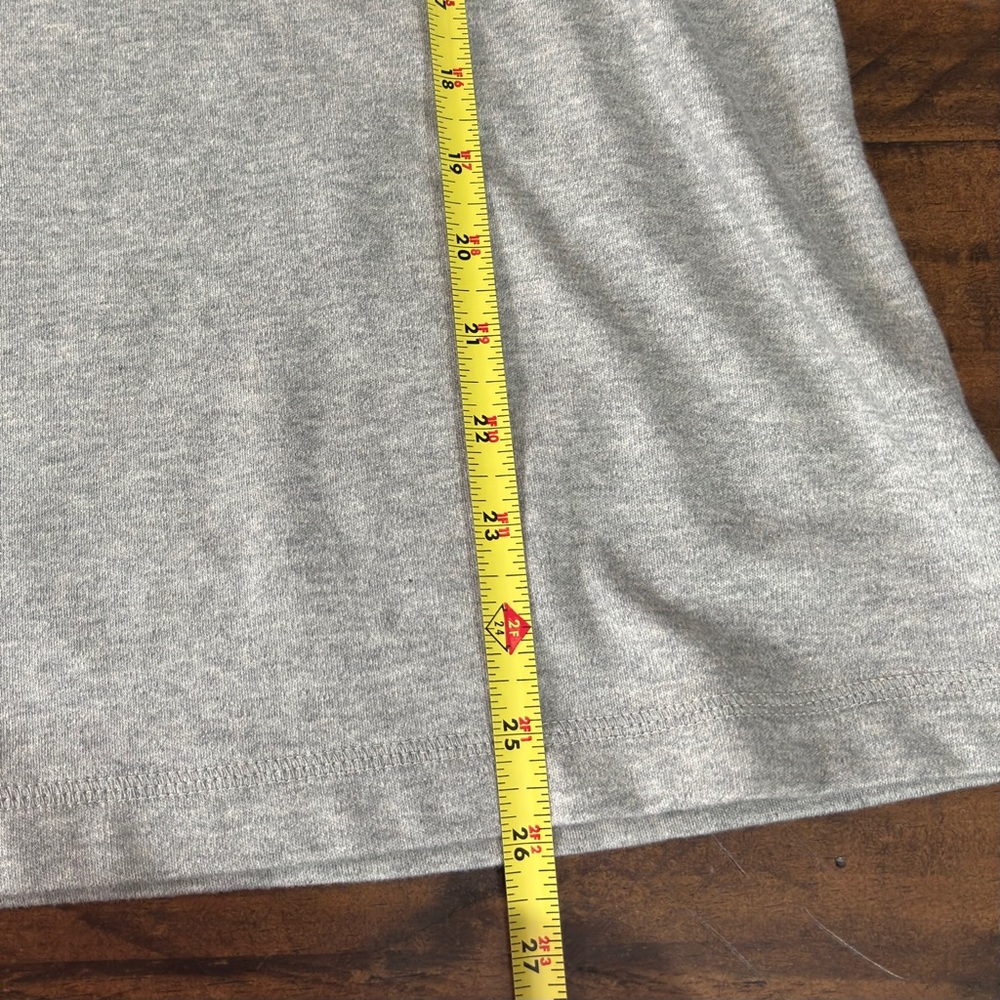 Quacker Factory Grommet Neckline 3/4 Sleeve Top Heathered Gray Knit XL - Picture 12 of 14